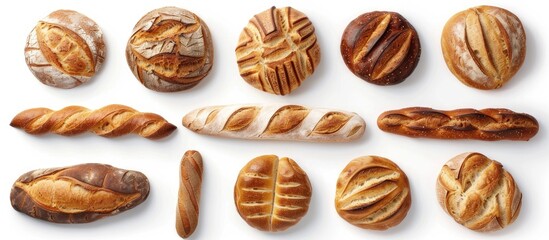 Bread And Bakery Isolated On White Background