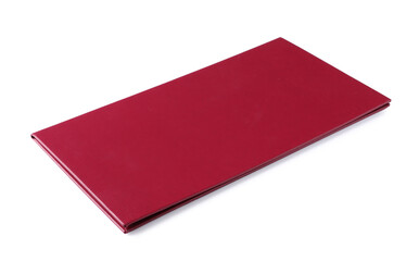 One red hardcover book isolated on white