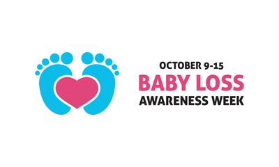 Vector graphic of baby loss awareness week design template. Banner poster, flyer and white background design. Vector illustration calligraphy ribbon.