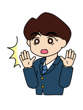 recommend clip art: 目を丸くして驚く七三分けの会社員　カラー（Affinity Designer版）
                    