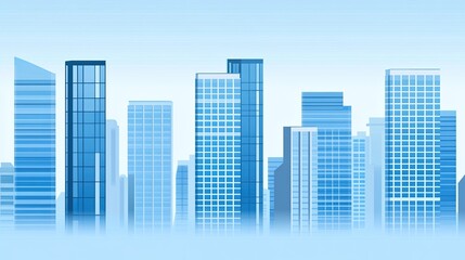 Fototapeta premium Modern Cityscape with Skyscrapers and Urban Elements