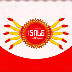 Set of. Goddess Durga. ten hands in. Durga Puja Sale, Poster, Subha Saradiya, Subho, Vijaya, Navami, Vijayadashami, Durga Puja Poster, Offer, Tag, Discount. Durga, Puja, Sale, Poster, Print,