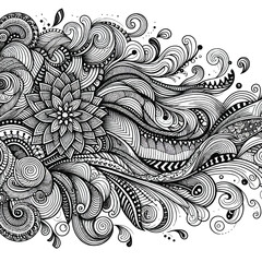 Beautiful Mandala Coloring Page Vector