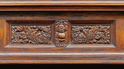 Intricate Carved Wooden Frame with Floral Detail