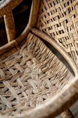 Wicker Chair Seat Closeup Texture Background