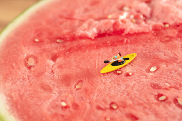 Miniature world red flesh watermelon rowing