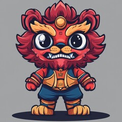 Fototapeta premium Cute Red Lion Character