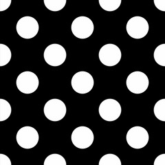 Black and white polka dot pattern with large dots. A bold, classic, and versatile design for fashion, packaging, stationery, graphic design, and home decor.