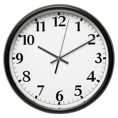 wall clock isolated on transparent white background, clipping path