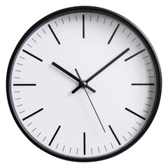 wall clock isolated on transparent white background, clipping path