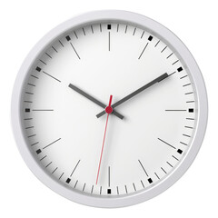 wall clock isolated on transparent white background, clipping path