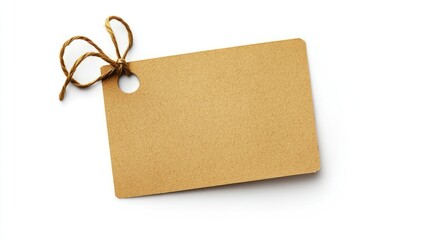 Blank Brown Paper Tag with Twine Bow