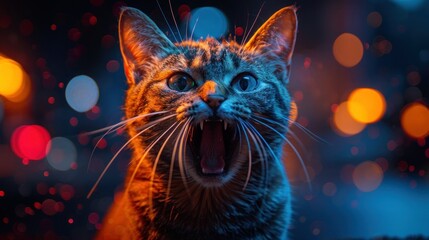 Furious Feline: A Humorous Stock Photo of an Angry Cat