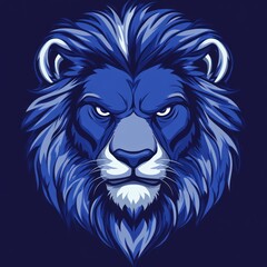 Obraz premium Blue Lion Head Illustration
