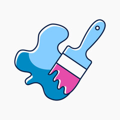 brush icon with flat style