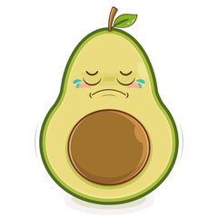 avocado crying face cartoon cute