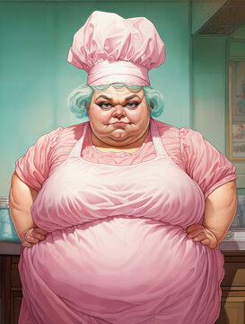 The School Cafeteria Lunch Lady In Pink