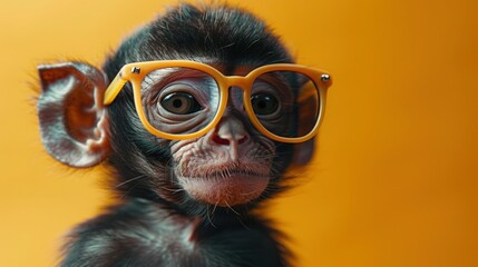 Black Friday Sale Banner with Funny Animal Poster on Yellow Background