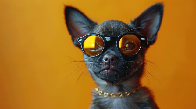 Black Friday Sale Banner with Funny Animal Poster on Yellow Background