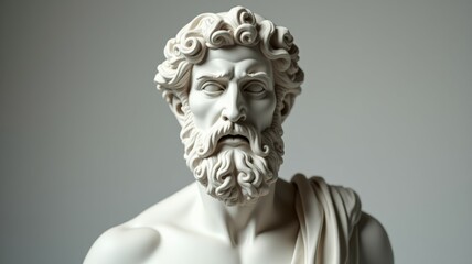 Obraz premium A statue of a bearded man with a beard and mustache