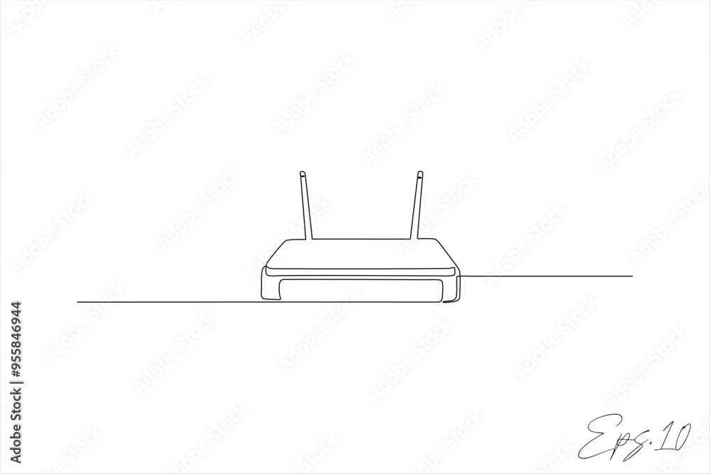 Poster continuous line from wifi router