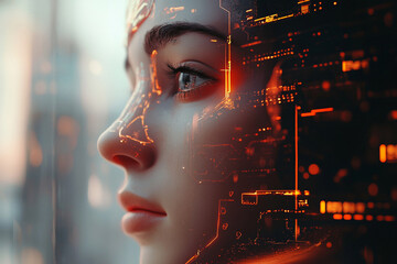 AI, artificial intelligence digital graphics and internet network