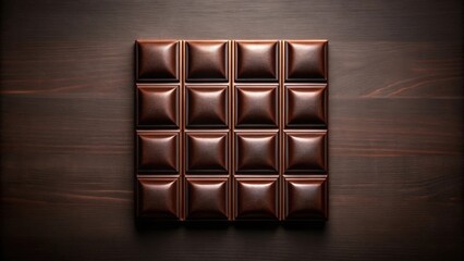 Obraz premium Tempting dark chocolate square with a rich and indulgent taste , Belgian, chocolate, treat, dessert, indulgence, delicious