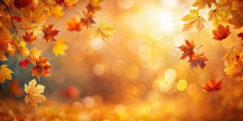 Abstract background with warm fall colors and blurred leaves , Autumn, background, abstract, colors, warm, fall, leaves, texture