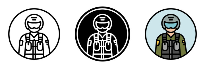 Airman Icon, A member of the Air Force trained in various aviation-related roles, from pilots to technical support staff.
