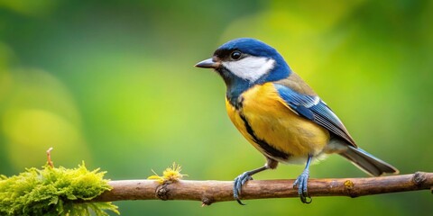 Fototapeta premium Bird perched on a branch in a natural setting, avian, wildlife, nature, feathers, wings, outdoors, habitat, wild