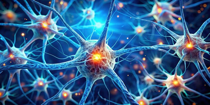 Abstract of synapses in the human brain , neurons, connections, brain cells