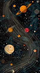 Universe planet abstract illustration poster background