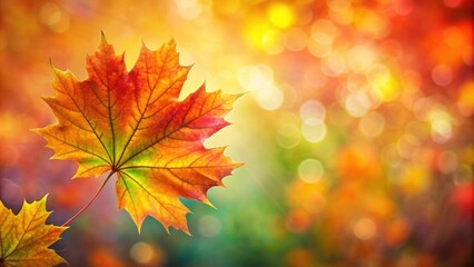 Fototapeta premium Vibrant abstract maple leaf background with autumn colors , autumn, blaze, vibrant, abstract, maple leaf, background, fall
