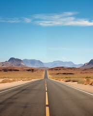 Naklejka premium Road and mountain view background, perspective view