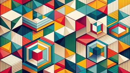 Geometric shapes in cubist style , abstract, modern, art, design, cubism, shapes, lines, artistic, contemporary, creativity