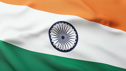 A flag of India with a blue circle in the middle