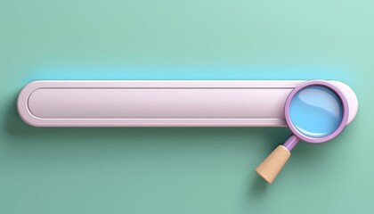 Modern search bar design with a magnifying glass on a soft green background, ideal for web and app interface mockups.