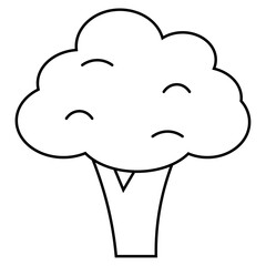 ブロッコリーの線画アイコン