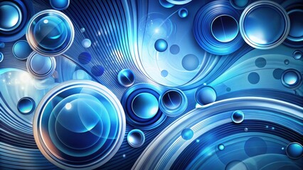 Modern abstract art featuring blue tones and circles with dynamic lines , modern, abstract, art, blue, tones, circles