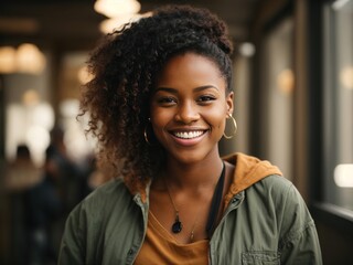 Fototapeta premium young afro women portrait in the city