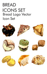 Bread logo vector icon set 