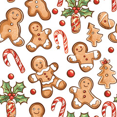 New Year and Christmas 2d cartoon or graphic advertising background, Seamless pattern