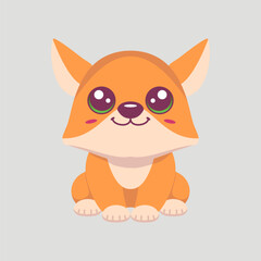 Cute fox animal cartoon illustration design