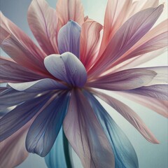 Delicate Blue and Peach Pastel Color Flower