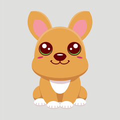 Cute kangaroo animal cartoon illustration design