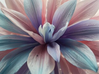 Delicate Blue and Peach Pastel Color Flower