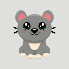 Cute mouse animal cartoon illustration design