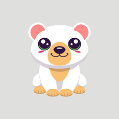 Cute polar bear animal cartoon illustration design
