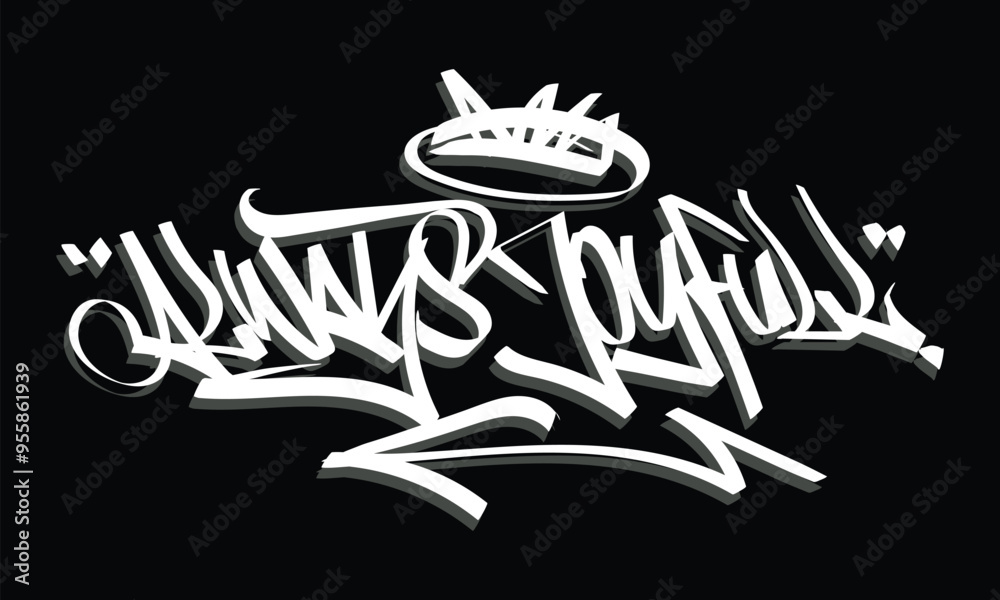 Canvas Prints always joyfull graffiti tag style design