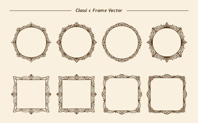 Antique Ornament Frame. Decorative Border Frame, Retro Style Border.